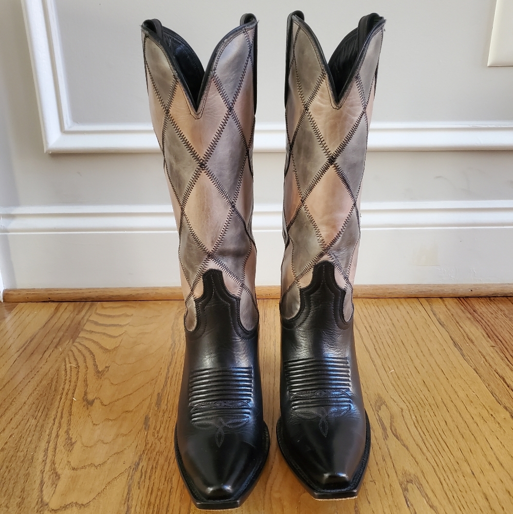 Lucchese Charlie 1 Horse Patchwork Womens Western Boots - Picture 2 of 16